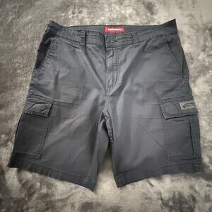 UNIONBAY Men's Gray Cargo Shorts Cotton Spandex Flat Front Pockets